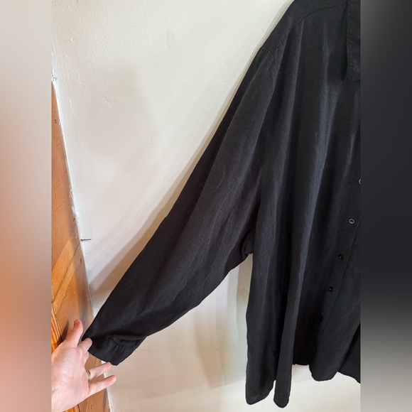 Jessica London Women’s 4X Linen blend black blouse minimalist Lagenlook comfort - Picture 2 of 12